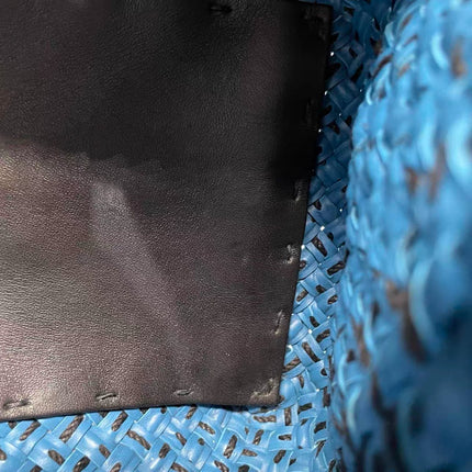 Bottega Veneta Cabat Tote Intreccio Leather Navy and Black 42cm