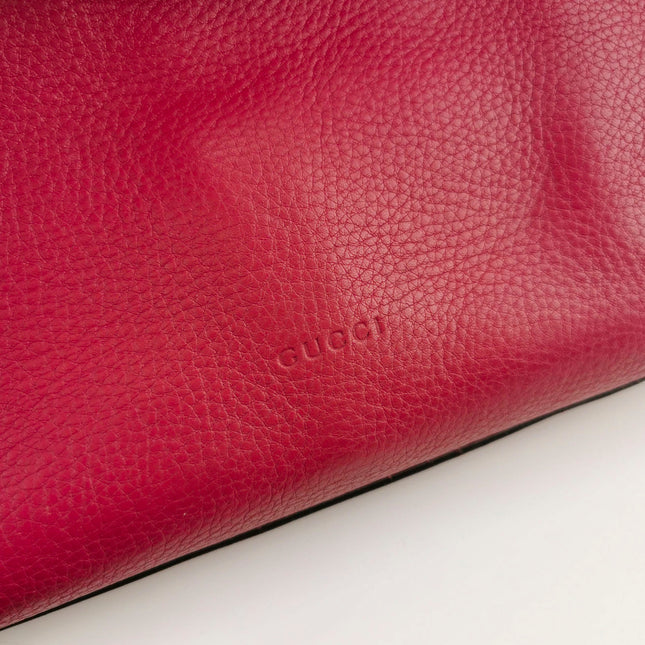 Sold Gucci Pink Leather Small Bamboo Daily Top Handle Bag