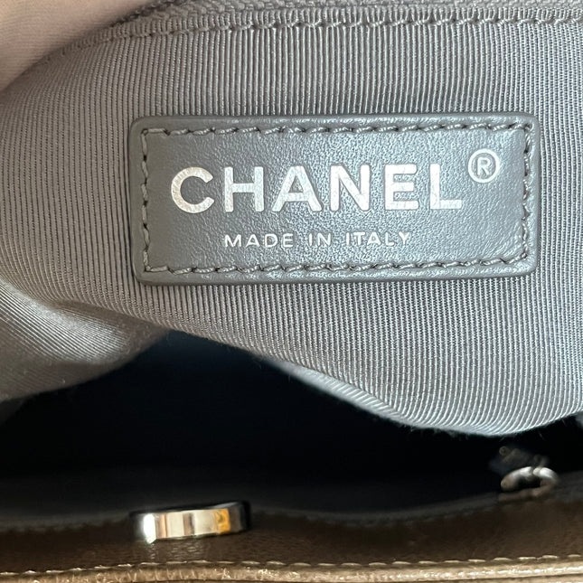 Chanel Cerf Executive Tall Brown Leather Handbag 30cm