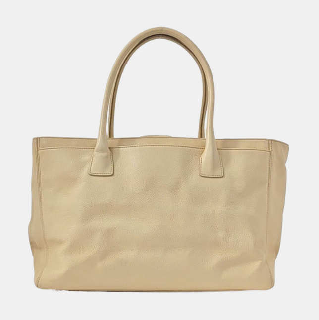 Chanel Cerf Executive Medium Beige Leather Handbag with Strap 35cm