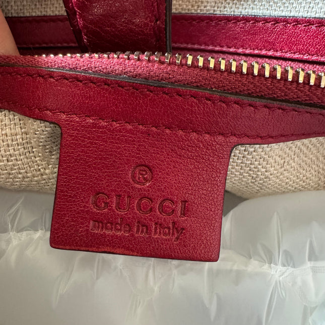 Gucci Jackie Medium Red Calfskin Leather Crossbody Bag