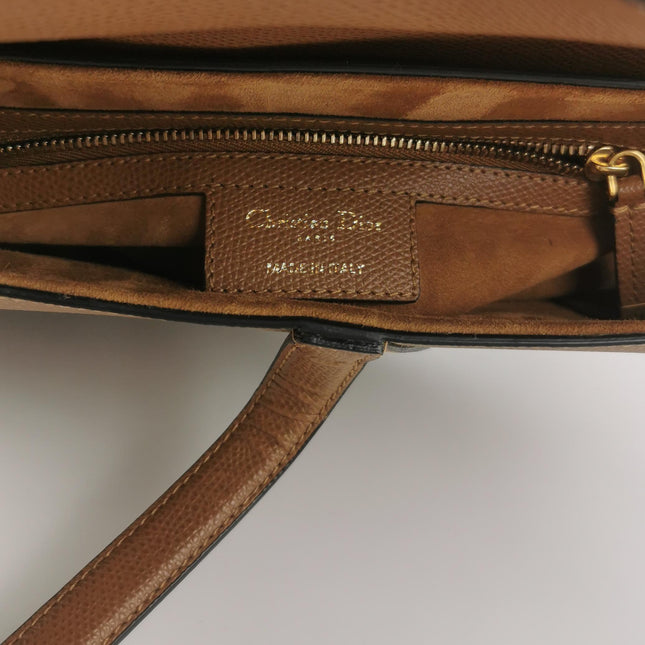 Dior Saddle 2019 Medium Tan Brown Grained Calfskin Leather Bag