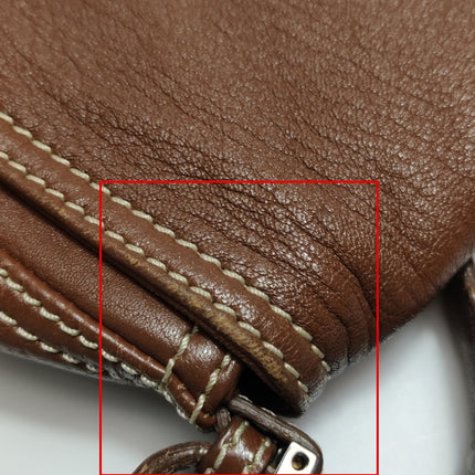 Fendi Mamma Forever Baguette Selleria Brown Calfskin Leather Silver Hardware