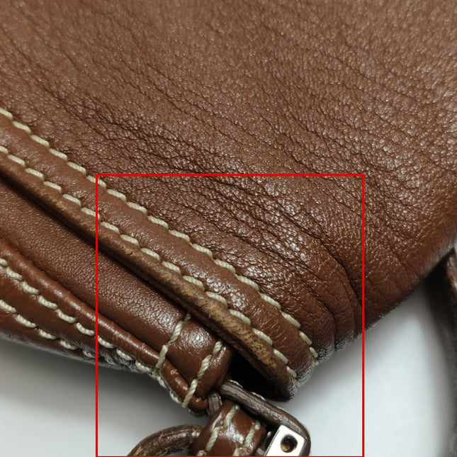 Fendi Mamma Forever Baguette Selleria Brown Calfskin Leather Silver Hardware