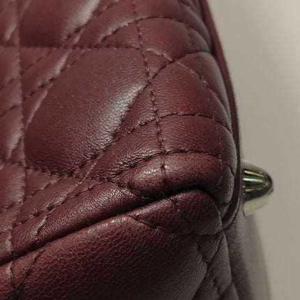 Lady Dior Large Bag Burgundy Lambskin Cannage Leather