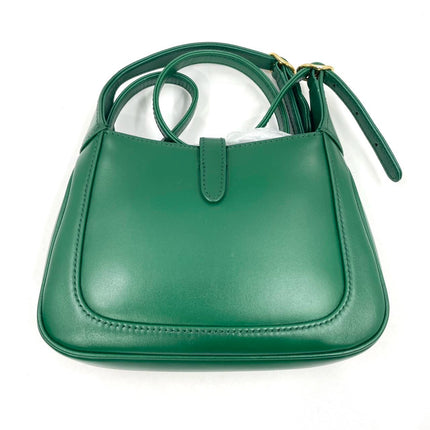 Gucci Jackie 1961 Mini Handbag in Green Leather with Adjustable Strap