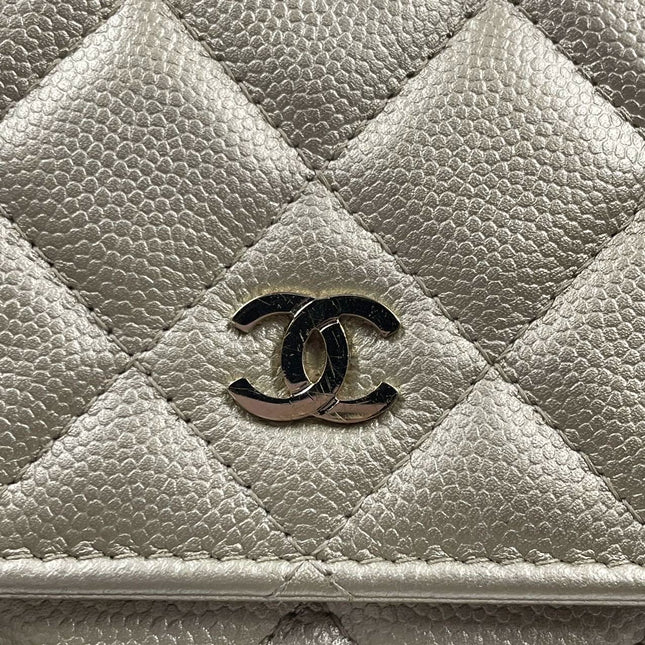 Sold Chanel Wallet On Chains WOC Timeless/ Classic Gold Caviar Leather