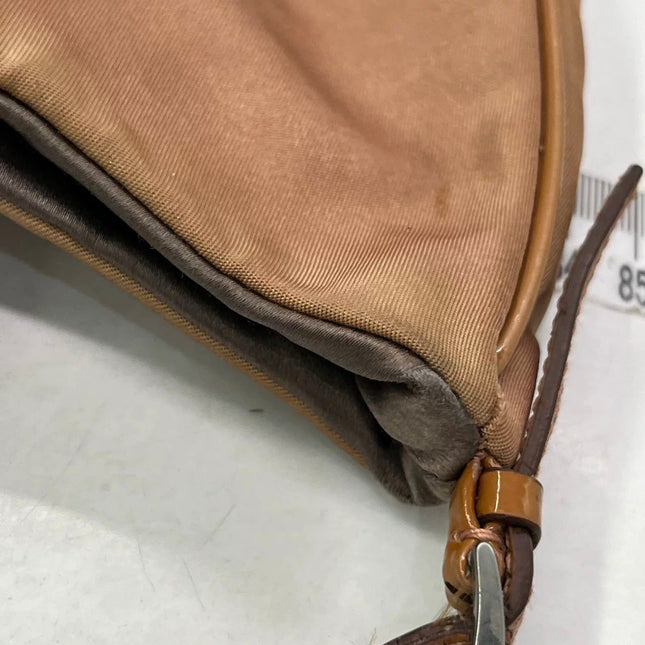 Prada Cleo Caramel Brown Nylon Shoulder Bag