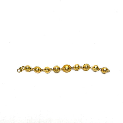 Celine 1990s Gold-tone Triomphe Planet Link Charm Bracelet