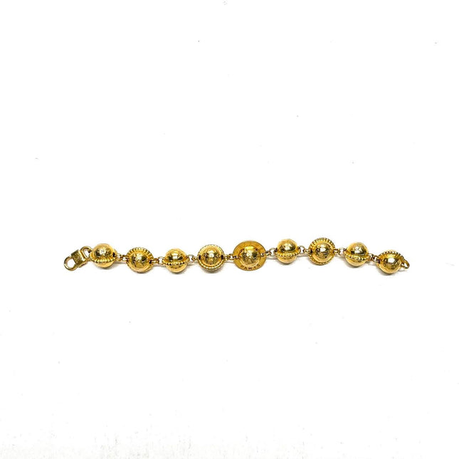 Celine 1990s Gold-tone Triomphe Planet Link Charm Bracelet