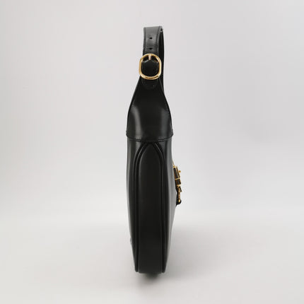 Gucci Jackie 1961 Black Leather Bag Small With Long Strap