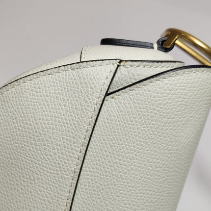 Dior Saddle bag white grain leather mini size