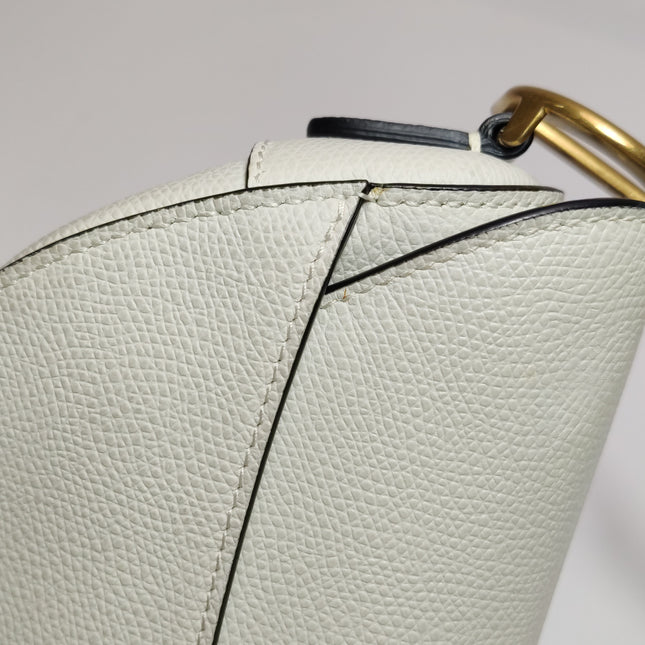 Dior Saddle bag white grain leather mini size