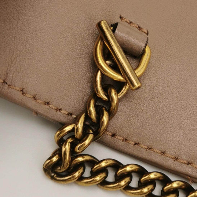 Sold Gucci Marmont Super Mini Flap Leather Bag Beige Leather