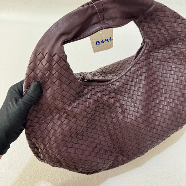 Sold Bottega Veneta Belly Hobo Intrecciato Burgundy Wine Large 50cm