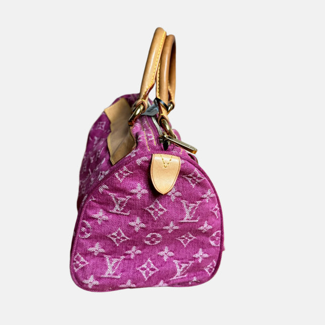 Louis Vuitton Denim Neo Speedy Boston Bag Pink