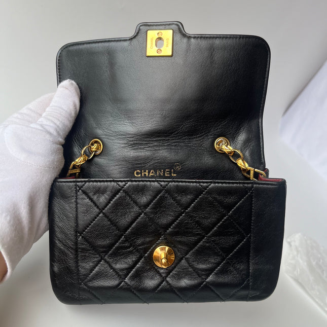 Chanel Diana Flap Bag Mini Black Leather Bijou Chain