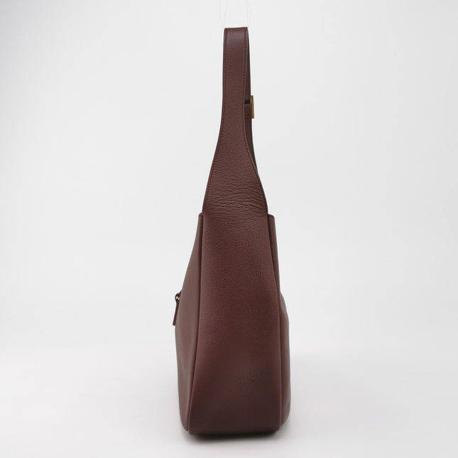 Yves Saint Laurent YSL Le 5 A 7 Hobo Small Burgundy Calfskin Shoulder Bag