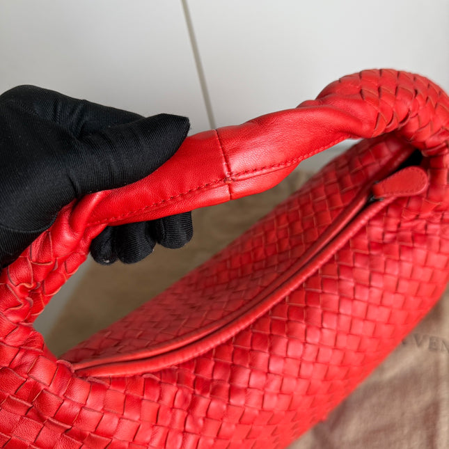 Bottega Veneta Hobo Bag leather Bright Red Medium 40cm