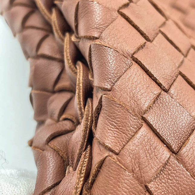 Sold Bottega Veneta Intrecciato Hobo Bag in Brown Red Nappa leather Large