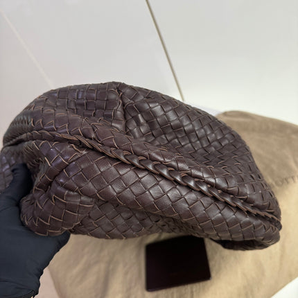 Sold Bottega Veneta Belly Hobo Intrecciato Lambskin Leather Dark Chocolate Brown Large 50cm