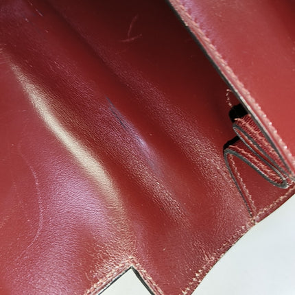 Hermes Kelly 32 Sellier Burgundy Box Leather Gold HW 1987