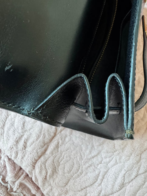 Hermes Kelly 32 Sellier Black Box Leather Gold HW 1987