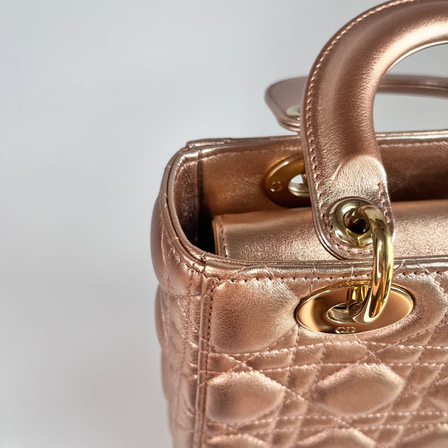 Lady Dior ABCdior Small Pink Irediscent and Metallic Cannage Lambskin Handbag