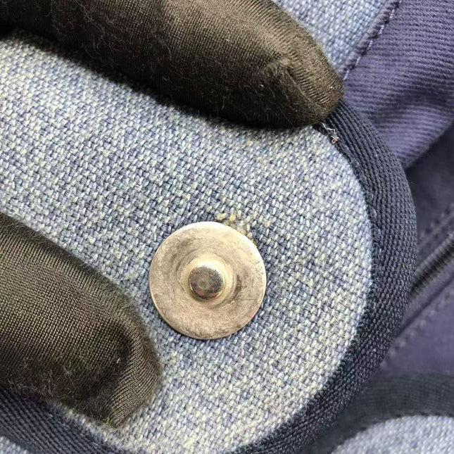 Chanel Deauville Tote Medium Navy Denim Top Handle 2012