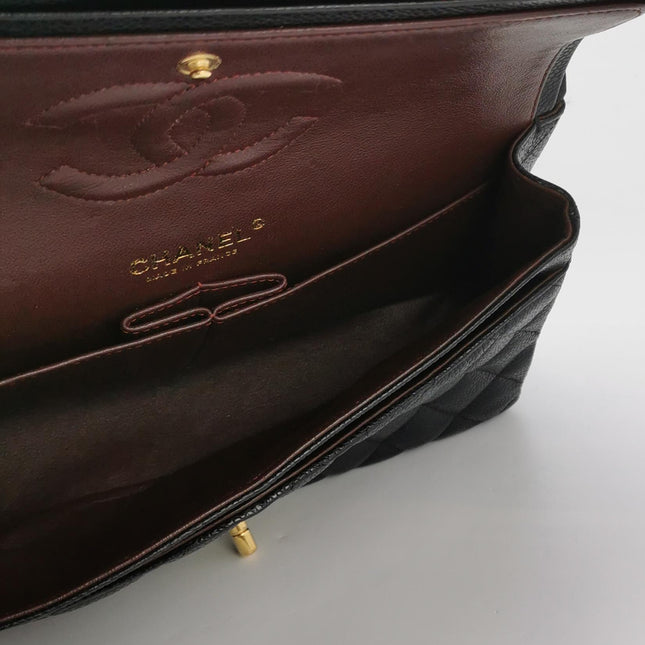 Chanel Classic Flap Medium 2015 Black Caviar Leather Gold Hardware