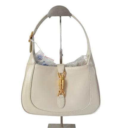 Gucci Jackie 1961 Small Leather Bag White with Strap-Luxbags
