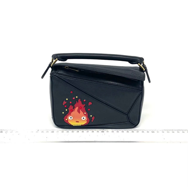 Loewe x Howl's Moving Castle Studio Ghibli Collection Puzzle Calcifer Mini Black-Luxbags