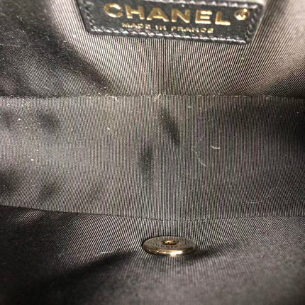 Chanel Medium Raffia Jute Striped Flap Bag Black Diamond Wild Stitch