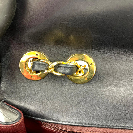 Chanel 1996 Vintage Classic Maxi Flap Black Lambskin Leather Giant CC 24 Gold Hardware