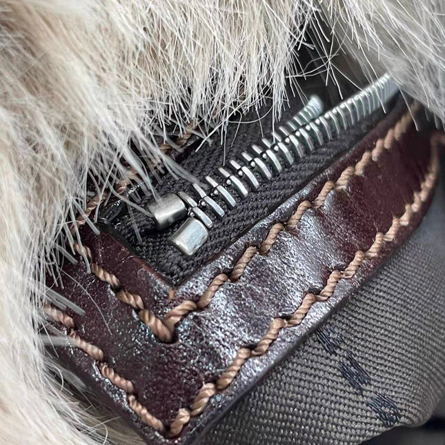 Fendi Baguette Soft Beige Fluffy Fur Shoulder Bag