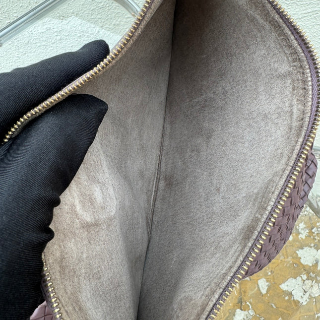Sold Bottega Veneta Cabat Large Intreccio Leather Tote Bag Dark Lavender Purple 40-43cm