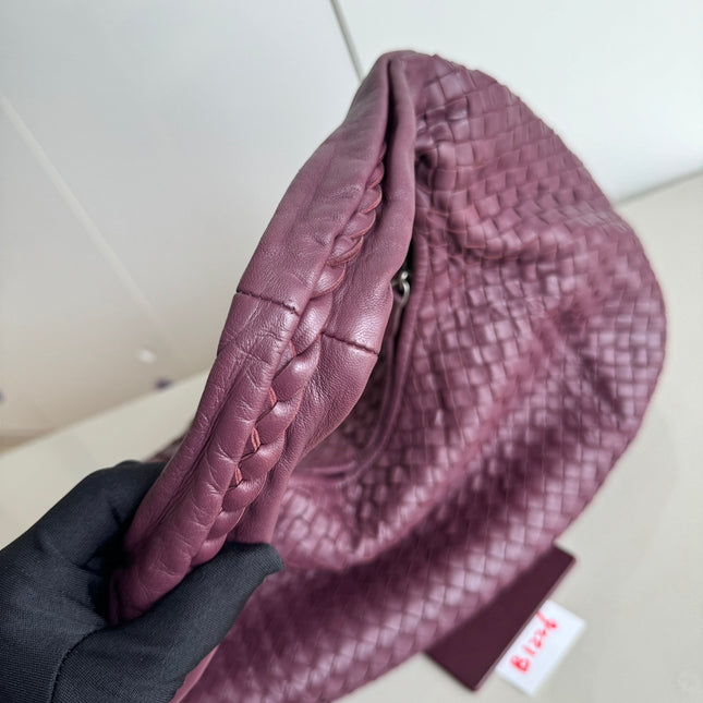 Sold Bottega Veneta Belly Hobo Intrecciato Burgundy Large 50cm