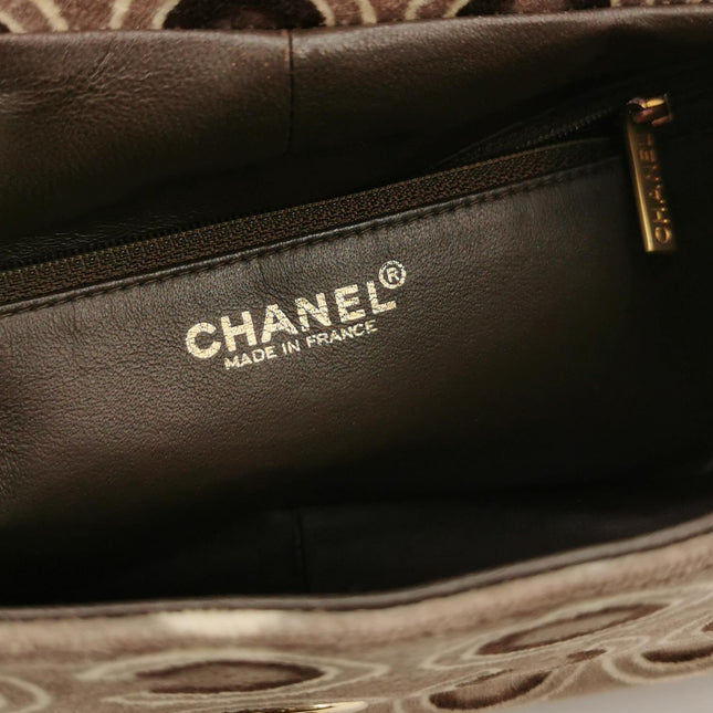 Chanel 2002 Coco Flap Top Handle Box Bag Velvet Grey