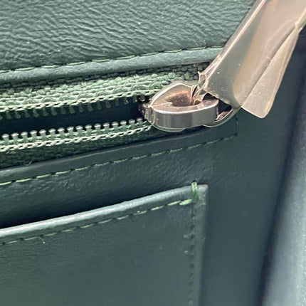 Chanel Classic Flap Mini Rectangular 2019 Green Lambskin Leather Silver Hardware