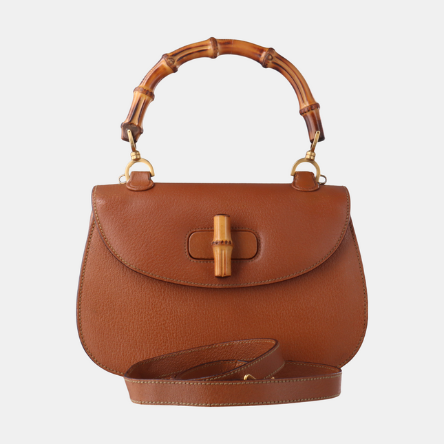 Sold Gucci Bamboo 1947 Top Handle Bag Leather Medium Tan Brown