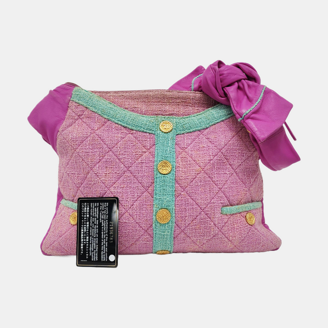 Chanel Large Girl Jacket Bag Lilac Tweed Shoulder Bag 2015