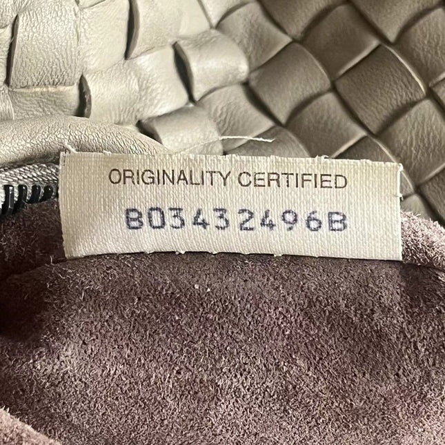 Bottega Veneta Veneta Hobo Grey Intreciatto Leather Bag Large 47cm