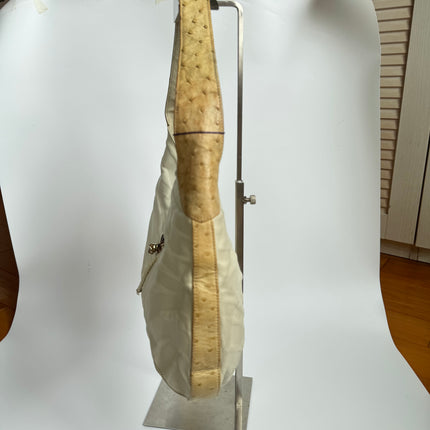 Cartier Panthere Hobo Shoulder Bag Cream White Leather Gold Hardware