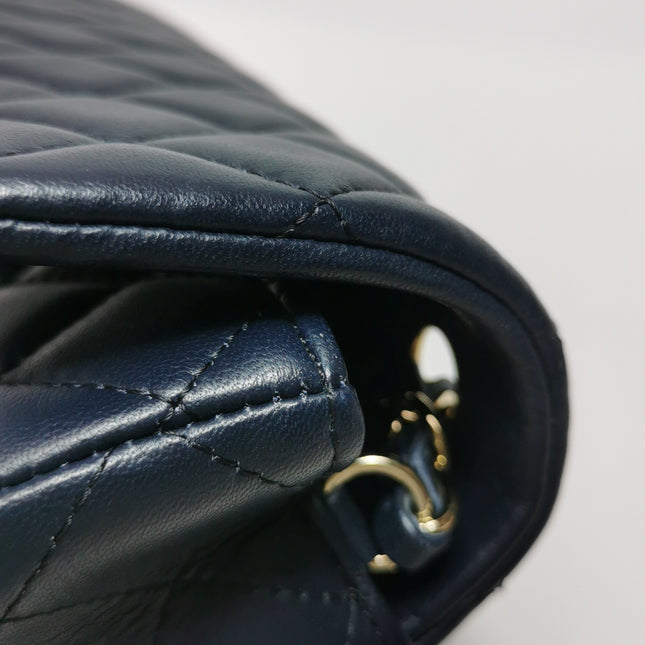 Chanel Classic Flap Mini Rectangular Navy Lambskin Leather Gold Hardware, 2020