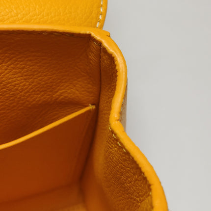 Goyard Saigon Mini Yellow Canvas and Leather Wooden Top Handle Crossbody Bag