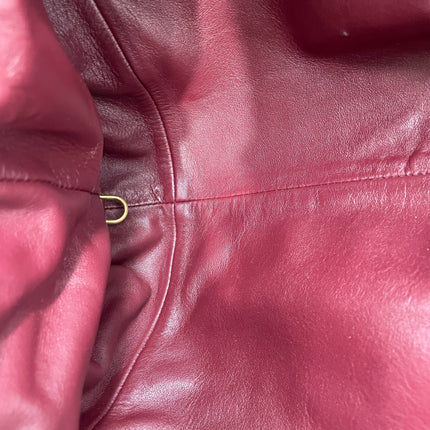 Bottega Veneta Pouch Calfskin Leather Burgundy Large