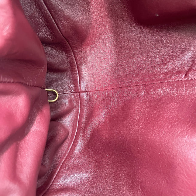 Bottega Veneta Pouch Calfskin Leather Burgundy Large