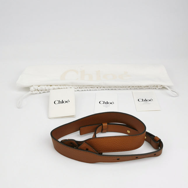 CHLOÉ Bracelet Hobo Embellished Brown Glossed Textured-leather Shoulder Bag