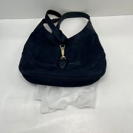 Gucci Jackie 1961 Medium Navy Suede Leather Bag