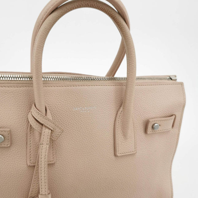Saint Laurent Sac De Jour Baby Beige Leather Handbag